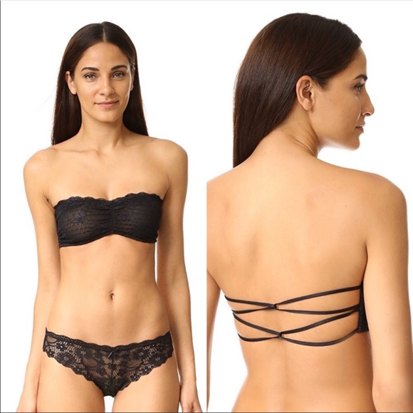 Intimately FREE PEOPLE LACE ESSENTIALS black Bralette set NWT Small new - Picture 5 of 6